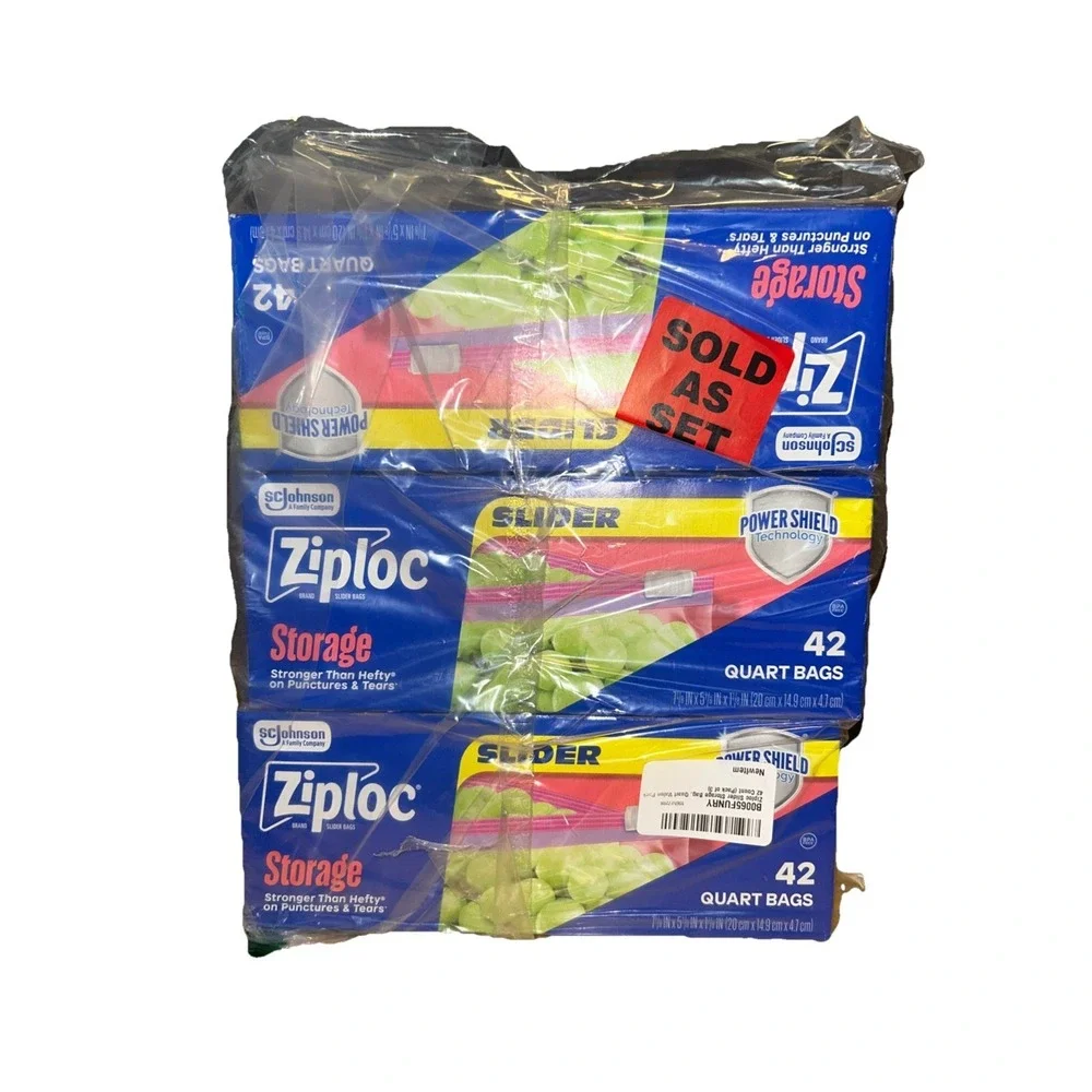 Ziploc Slider Storage Bag, Quart Value Pack, 42 Count (Pack of 3)